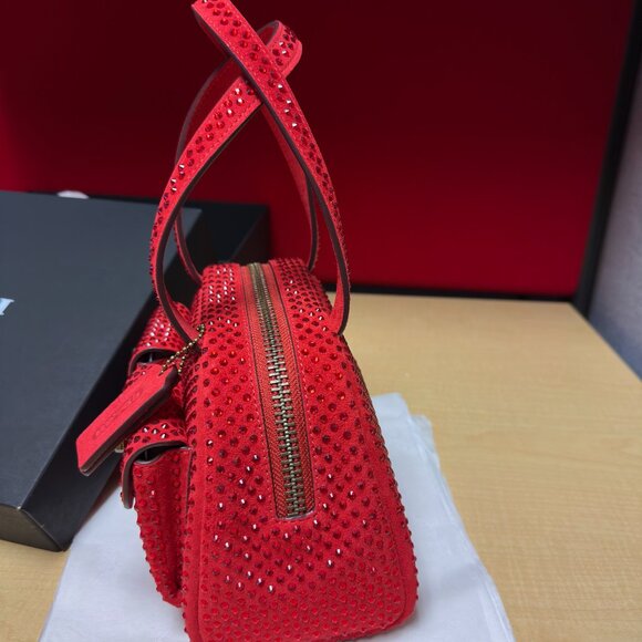 NWT - Coach Twin Turnlock Bag 20 With Crystal (Red) - Picture 7 of 8